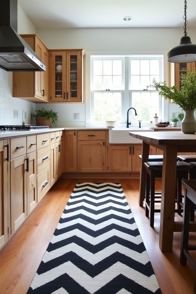 chevron patterned kitchen runner