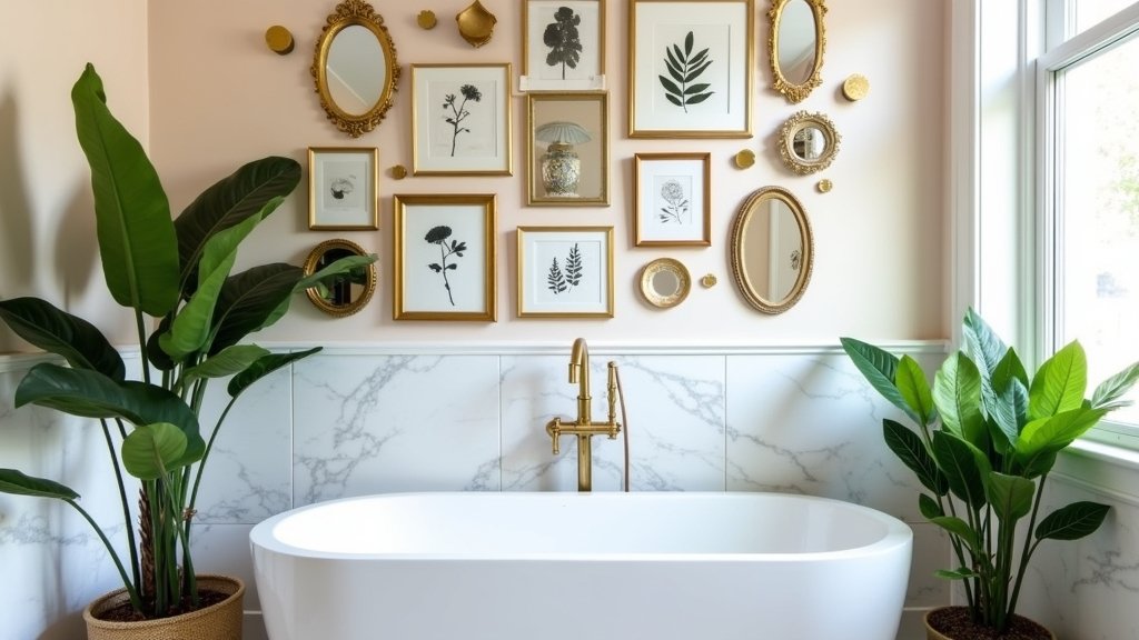 chic bathroom gallery wall ideas
