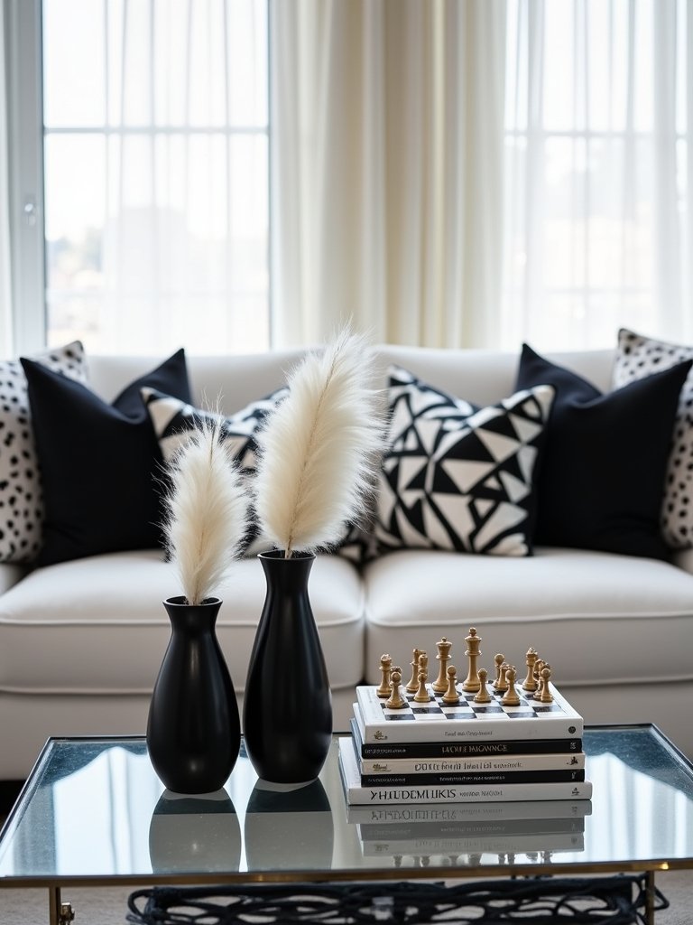 chic black and white accessories