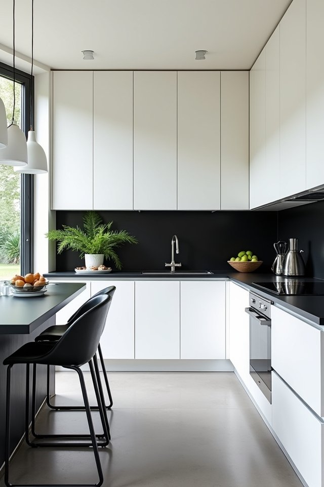 chic black and white kitchen