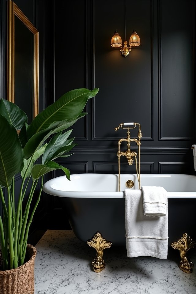 chic black bathroom elegance