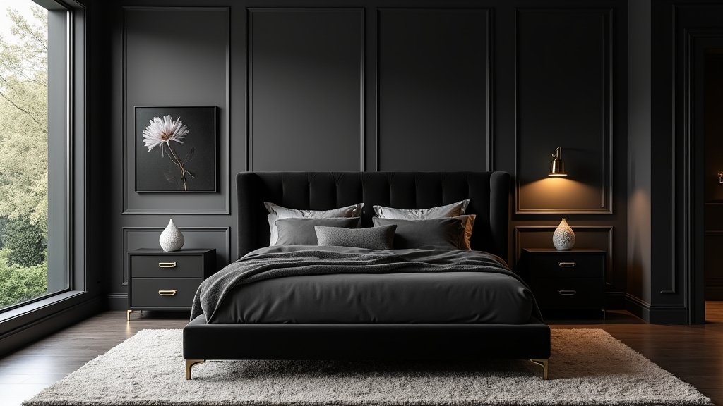 chic black bedroom makeover