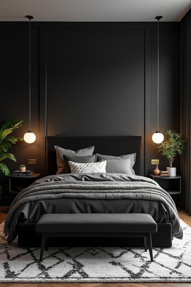 chic black bedroom transformation