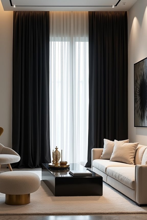 chic black curtains elevate decor