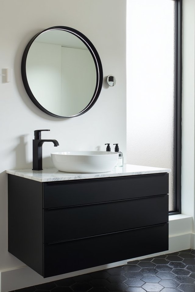 chic bold black vanities