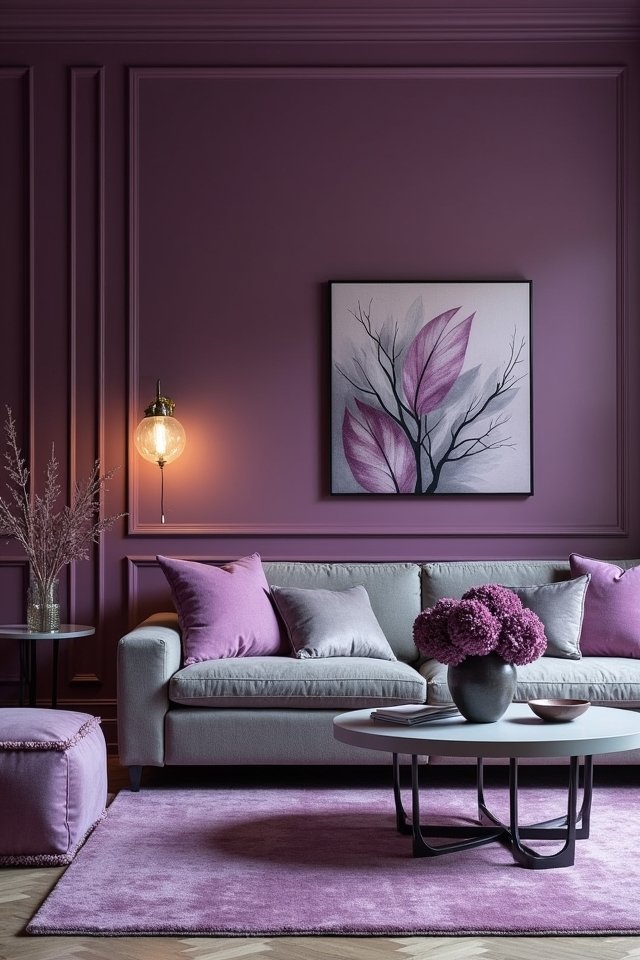 chic calming purple grey blend