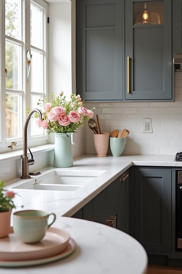 chic charcoal pastel kitchen