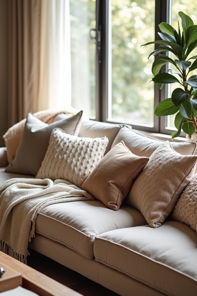 chic cozy pillows blankets