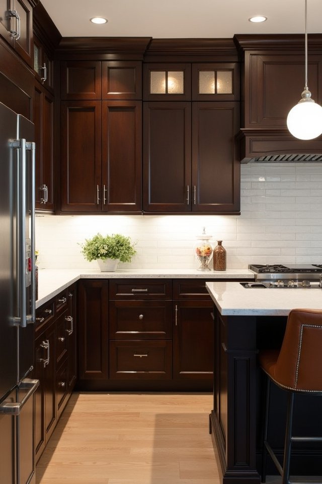 chic dark brown kitchen elegance