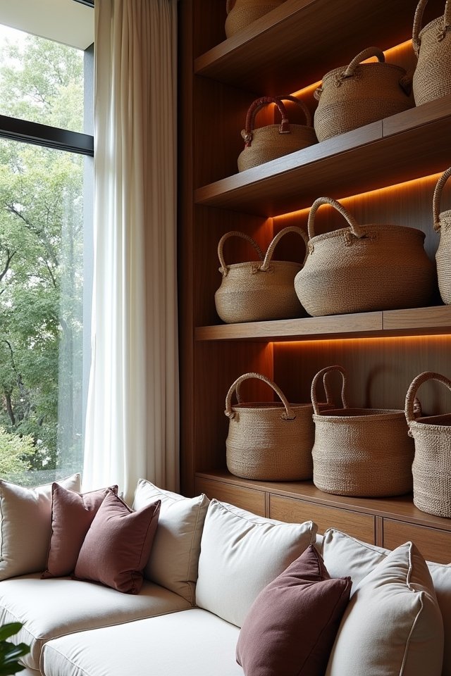 chic decorative basket organization