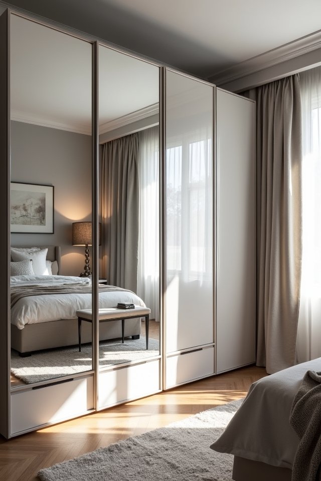 chic functional mirrored wardrobes