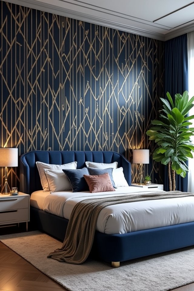 chic geometric bedroom patterns