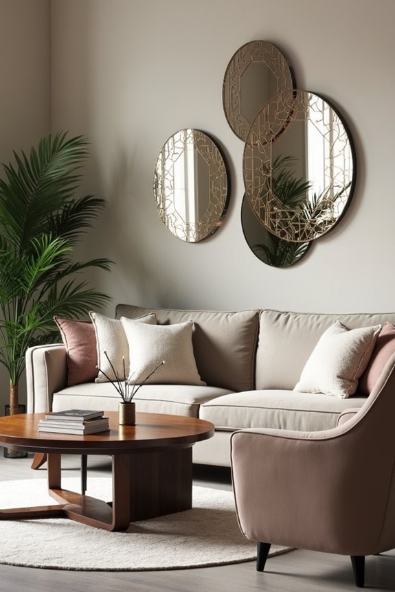 chic geometric mirror art