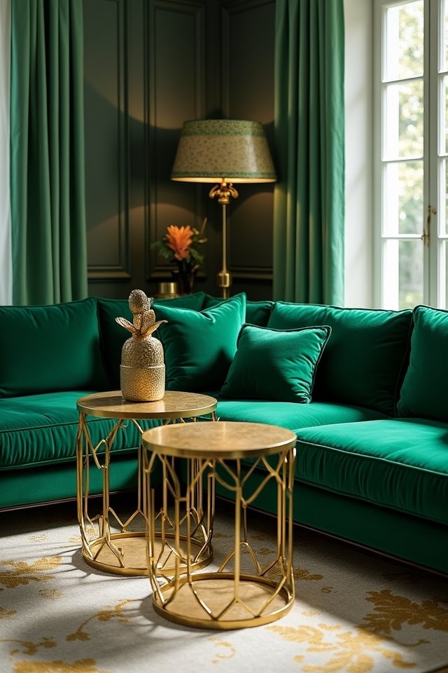 chic gold green decor harmony