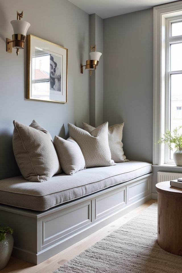 chic gray bench multifunctional seating