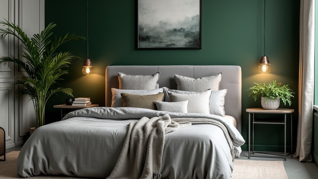 chic green and grey decor