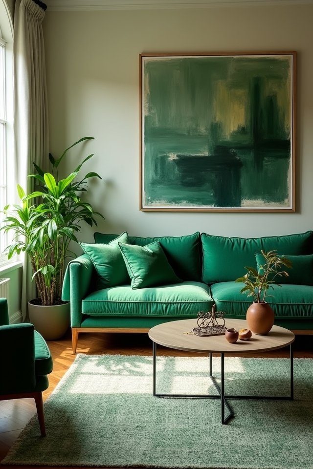 chic green living room