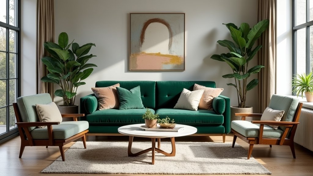 chic green sofa designs
