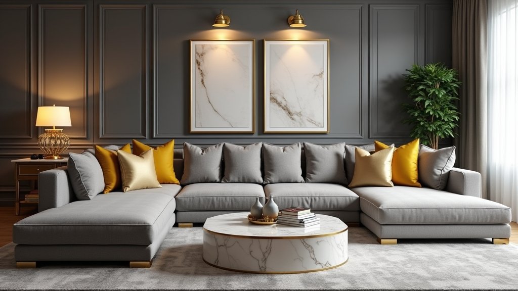 chic grey and gold decor