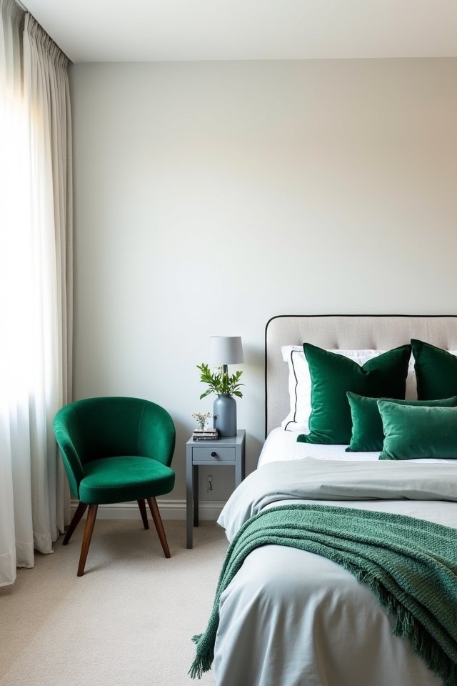 chic grey and green decor