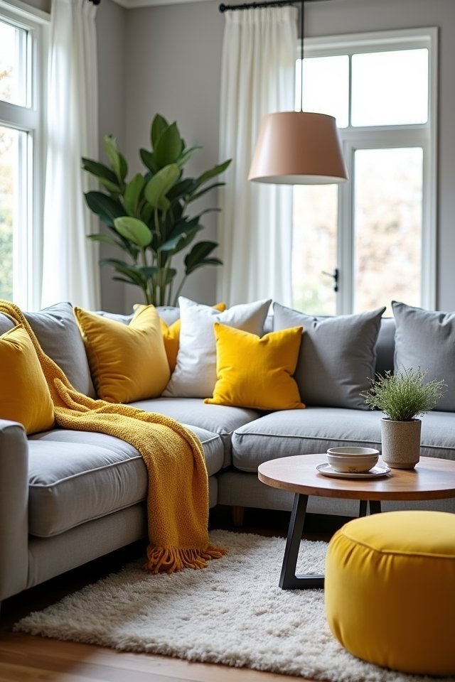 chic grey and yellow decor
