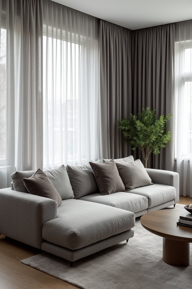 chic grey curtains elevate ambiance