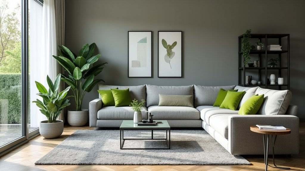 chic grey green living room designs