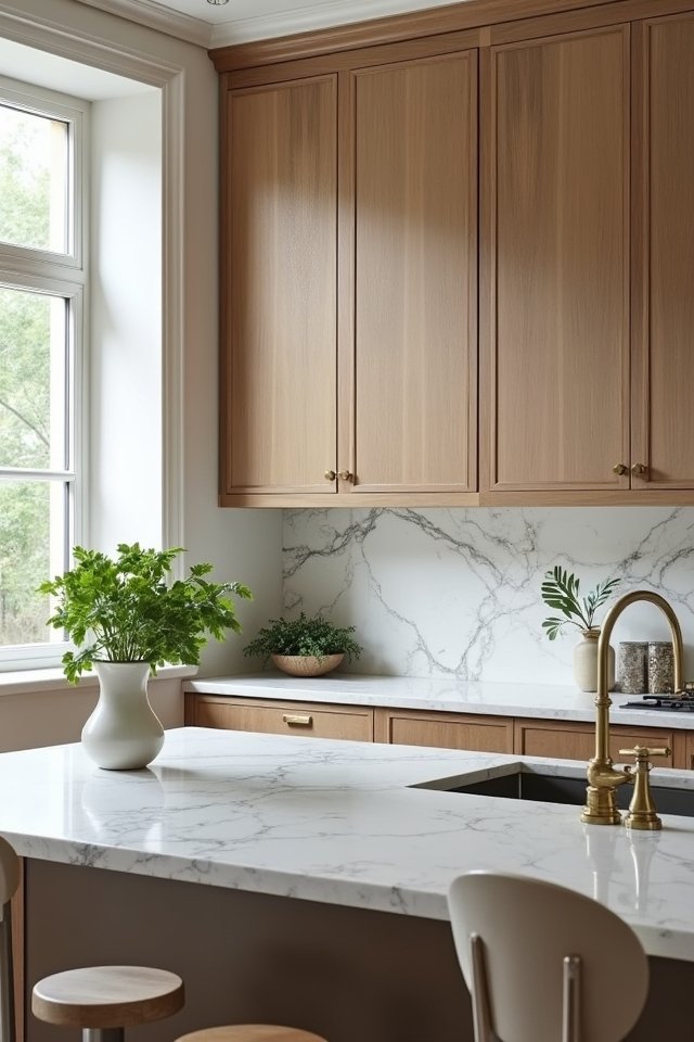 chic kitchen marble accents