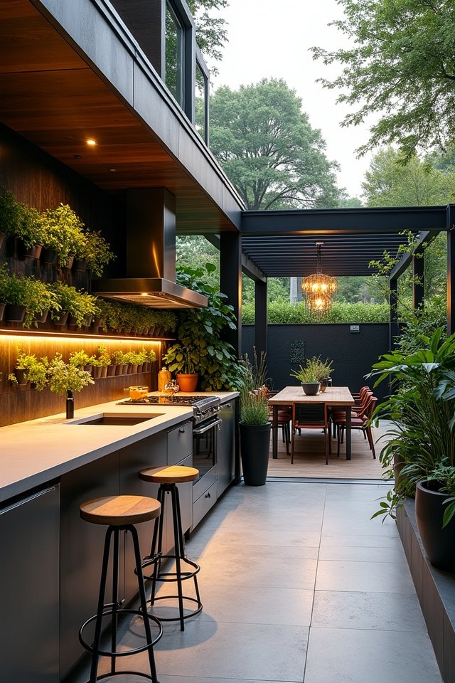 chic kitchen with greenery
