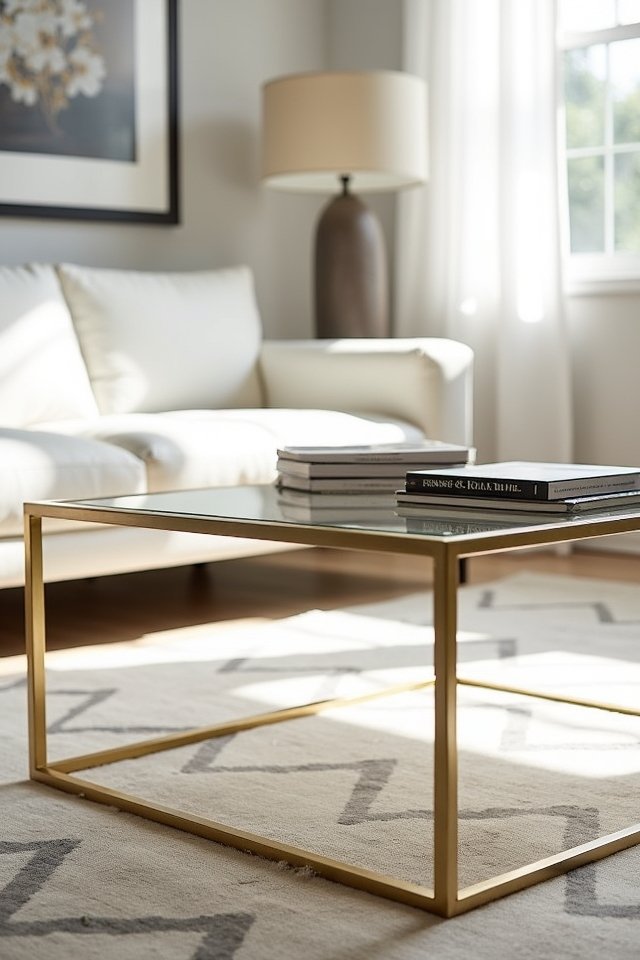 chic metal frame coffee table