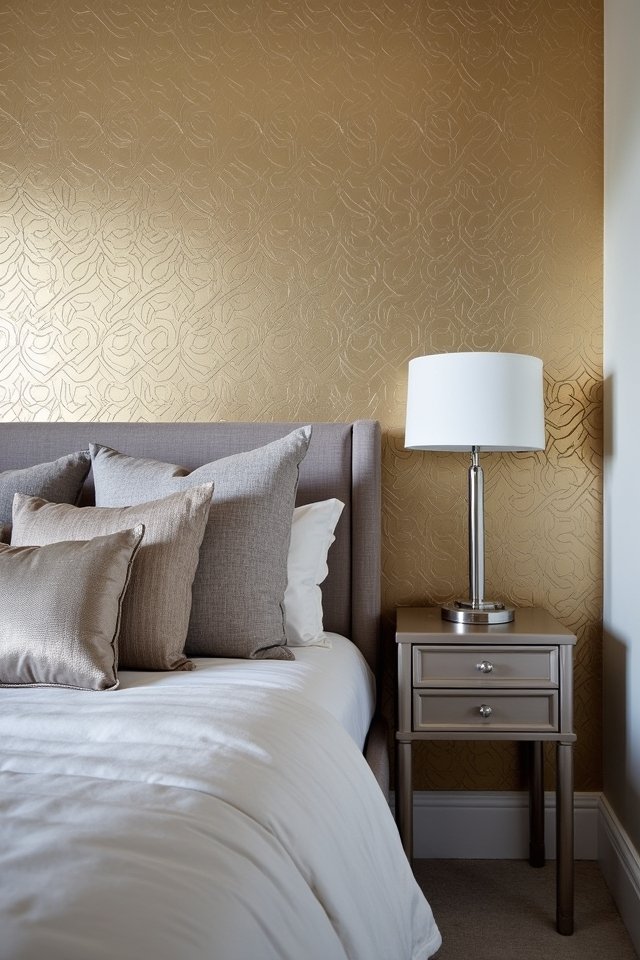 chic metallic bedroom accents