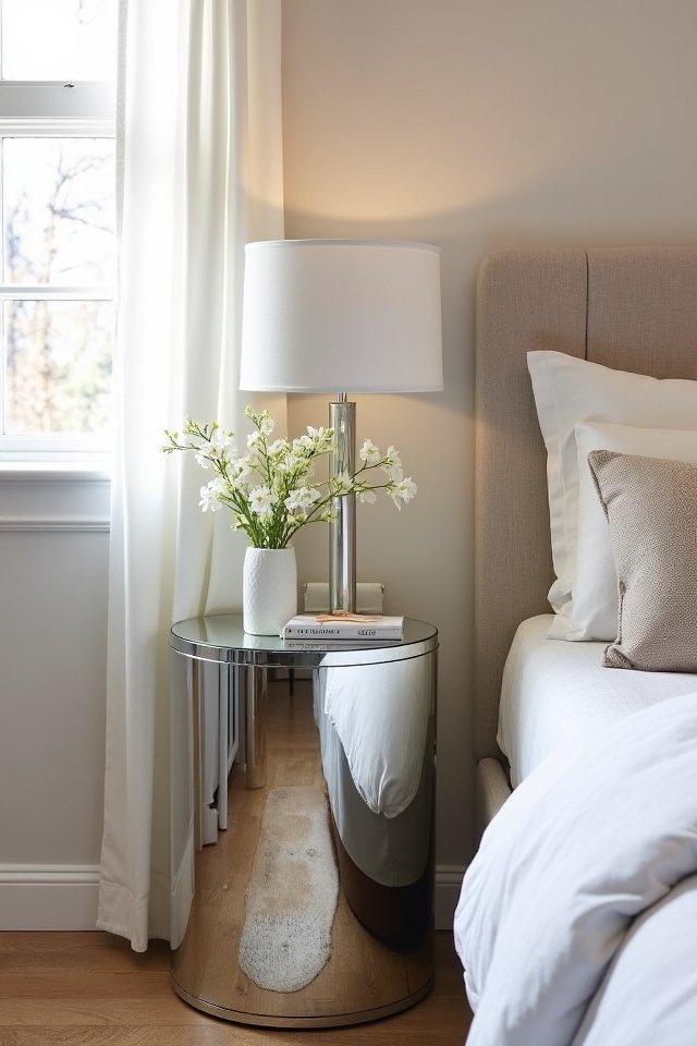 chic mirrored side tables