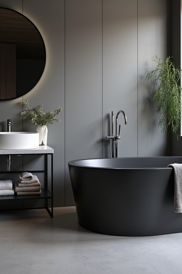 chic monochromatic bathroom design