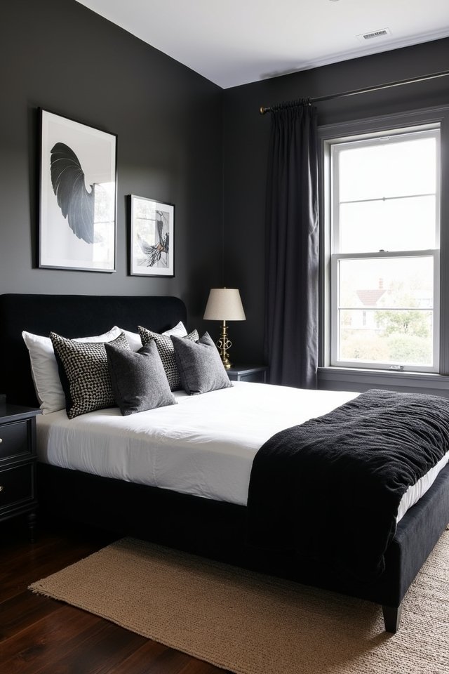 chic monochrome bedroom design