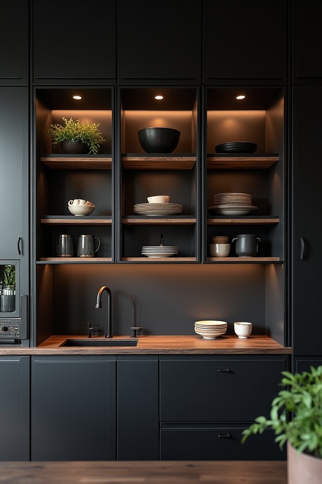 chic open shelving design