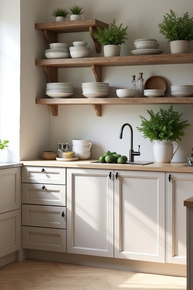 chic open shelving design