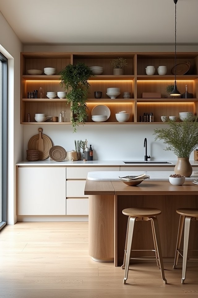 chic open shelving design
