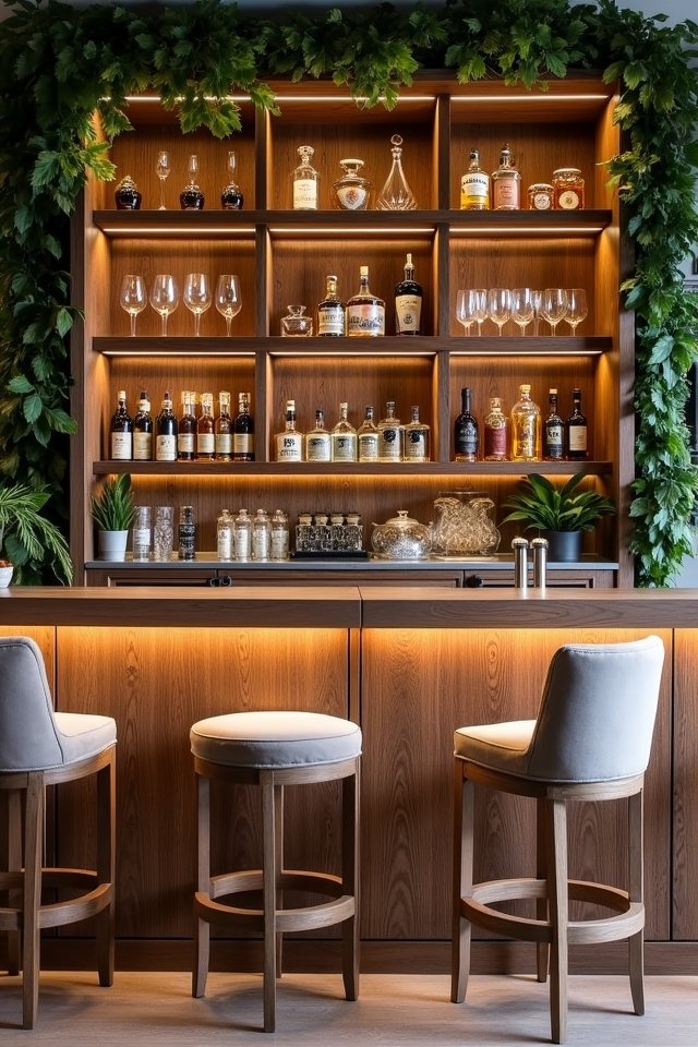 chic reclaimed wood home bar