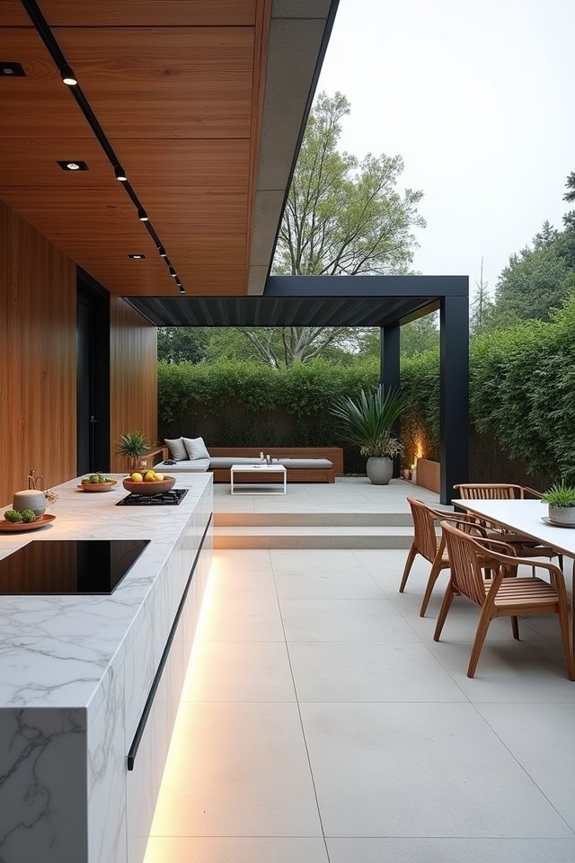 chic serene outdoor kitchen