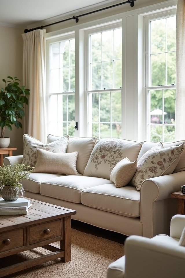 chic sofa in pastels