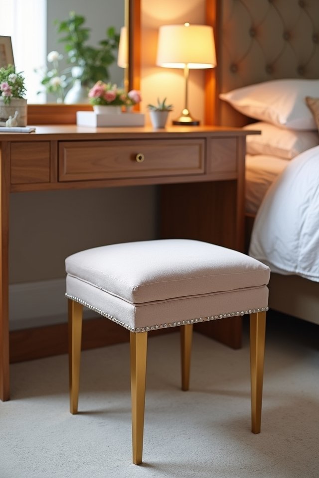 chic storage vanity stool