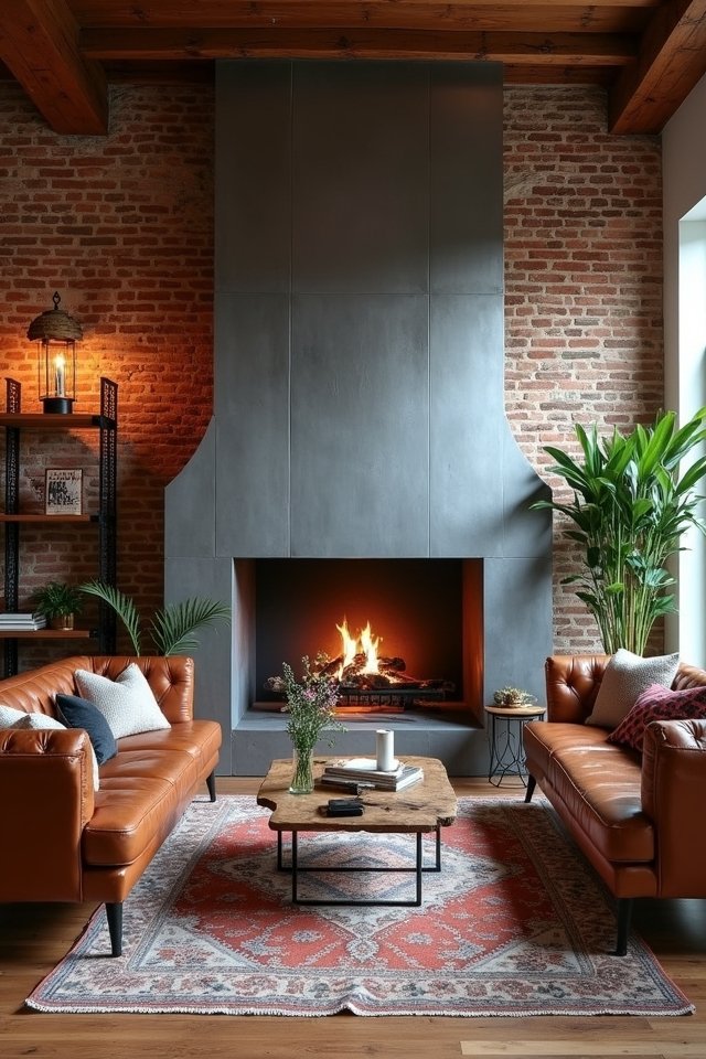 chic urban fireplace design