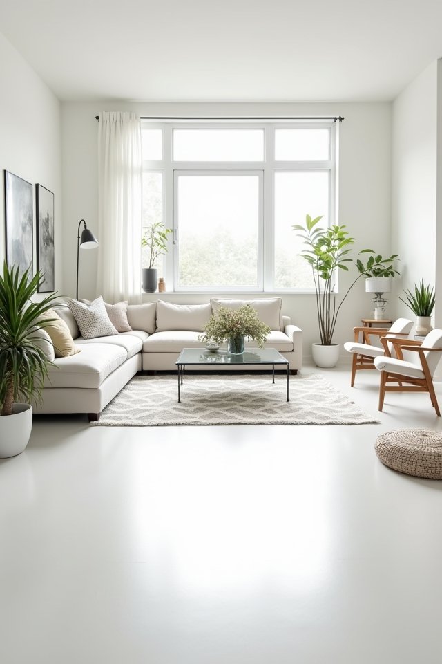 chic white floors sleek furniture