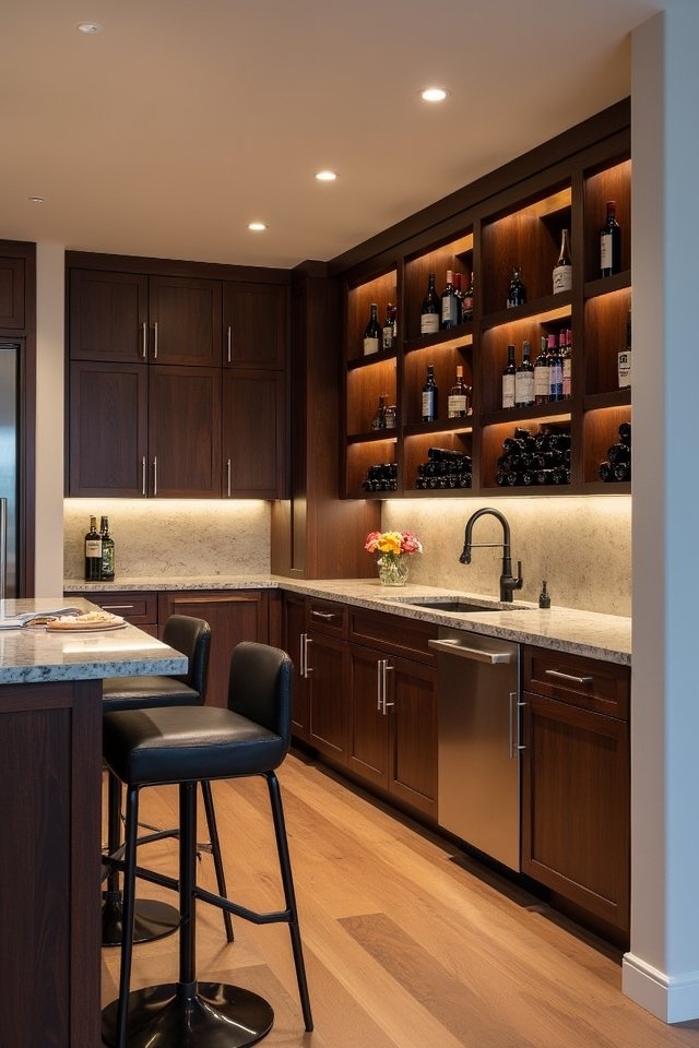 chic wine rack integration ideas