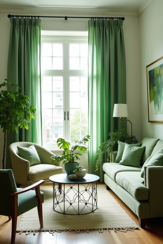 choosing invigorating green curtains