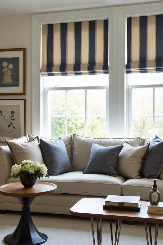 classic striped window decor