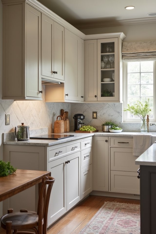 classic taupe cabinet elegance