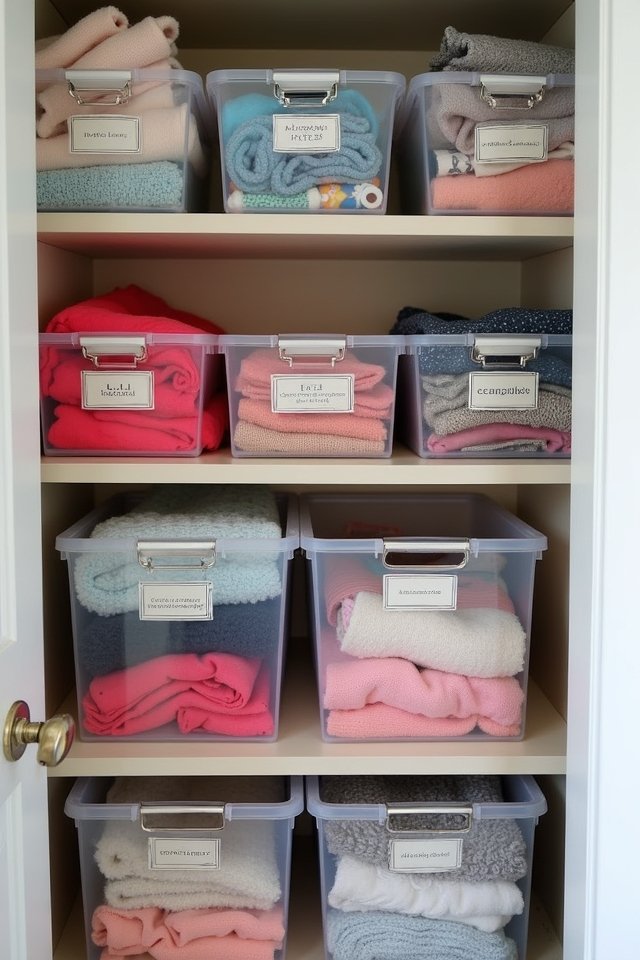 clear bins for organization