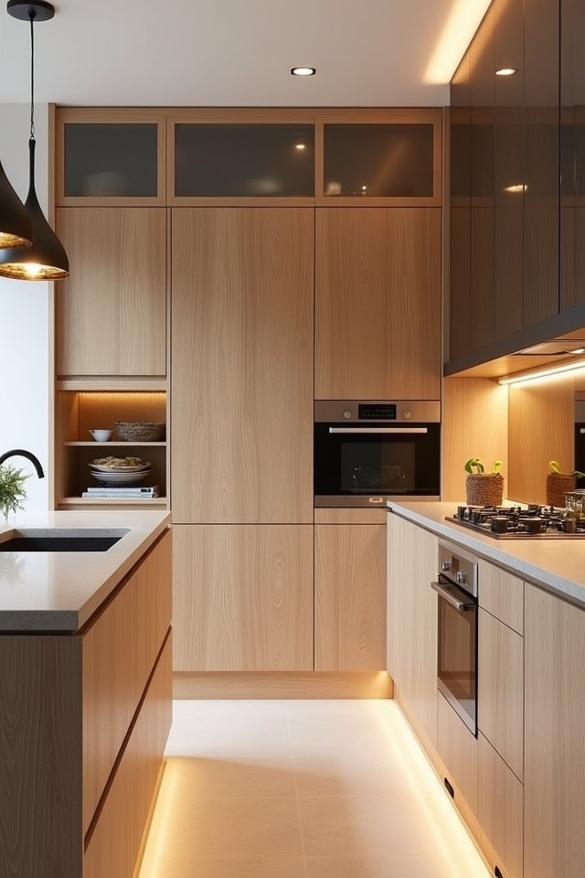 clever lighting enhances wood