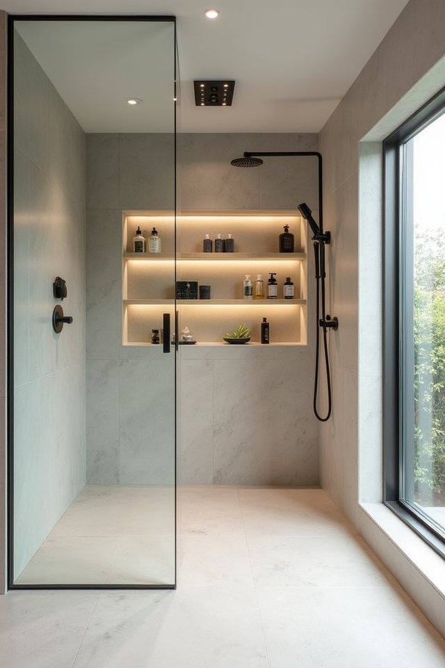clutter free luxurious shower experience